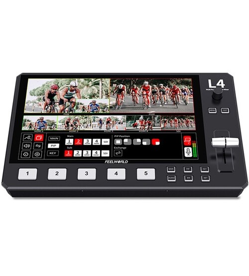 FeelWorld L4 HDMI Livestream Switcher with 10.1" LCD Monitor FeelWorld L4 HDMI Livestream Switcher with 10.1" LCD Monitor